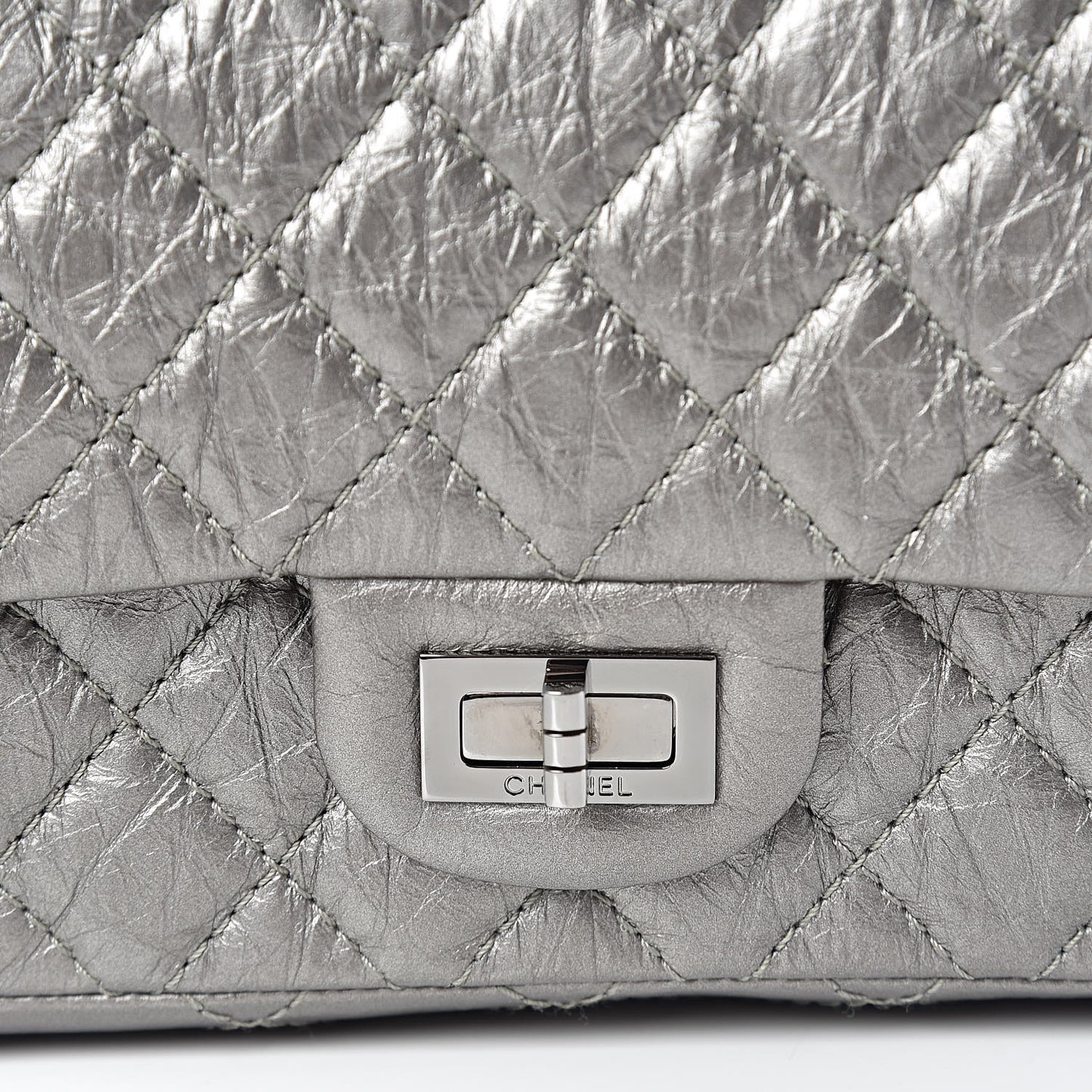 Metallic Aged Calfskin 2.55 Reissue 225 Flap Silver