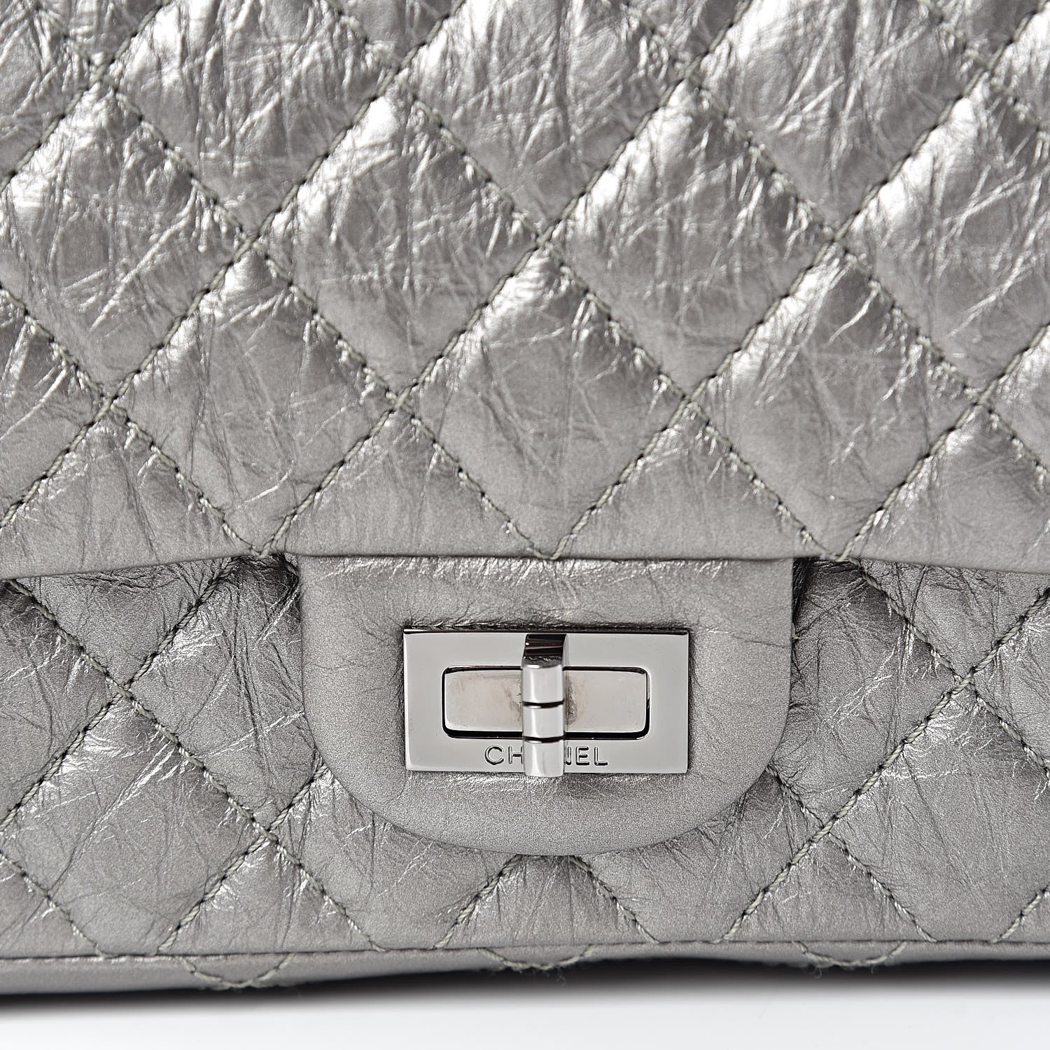 Chanel Metallic Aged Calfskin 2.55 Reissue 225 Flap Silver 8 of 11