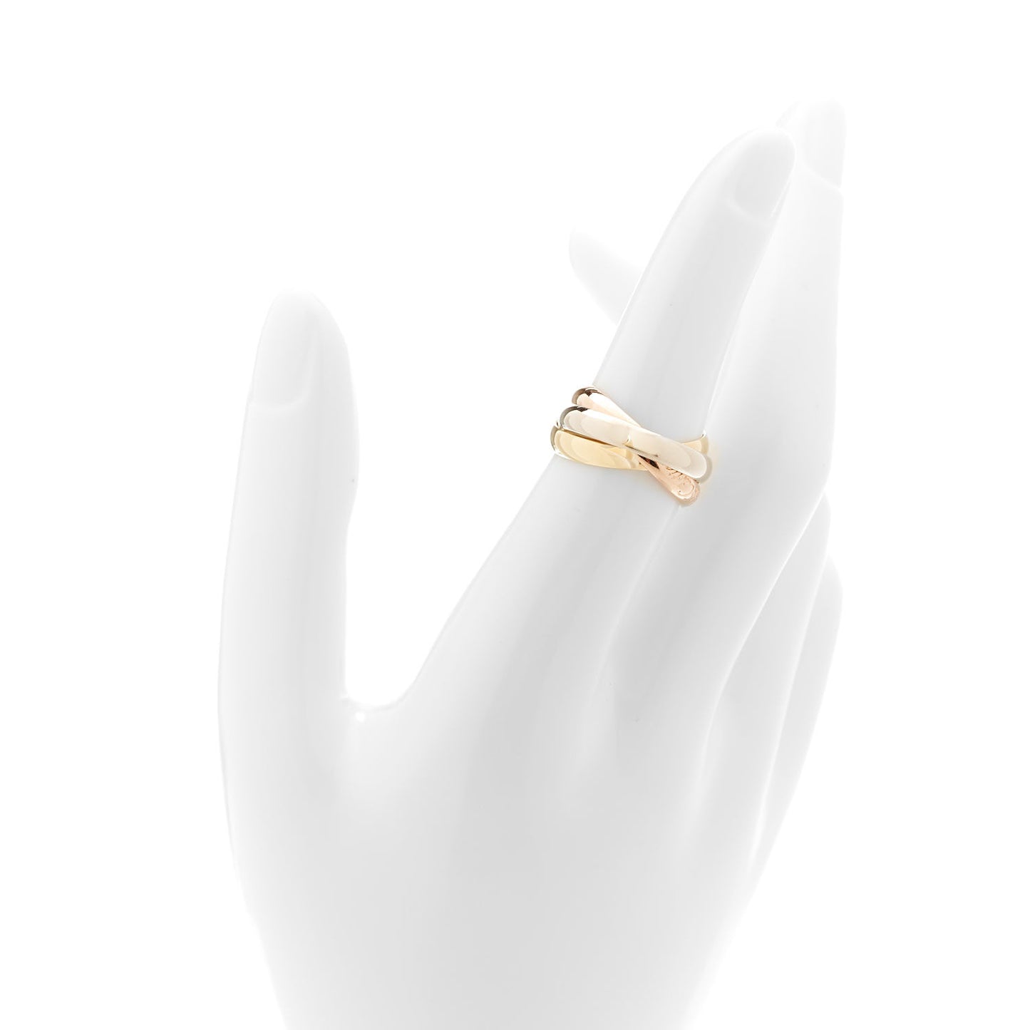 18K Pink Yellow White Gold Classic Les Must De Cartier Trinity Ring 52 6