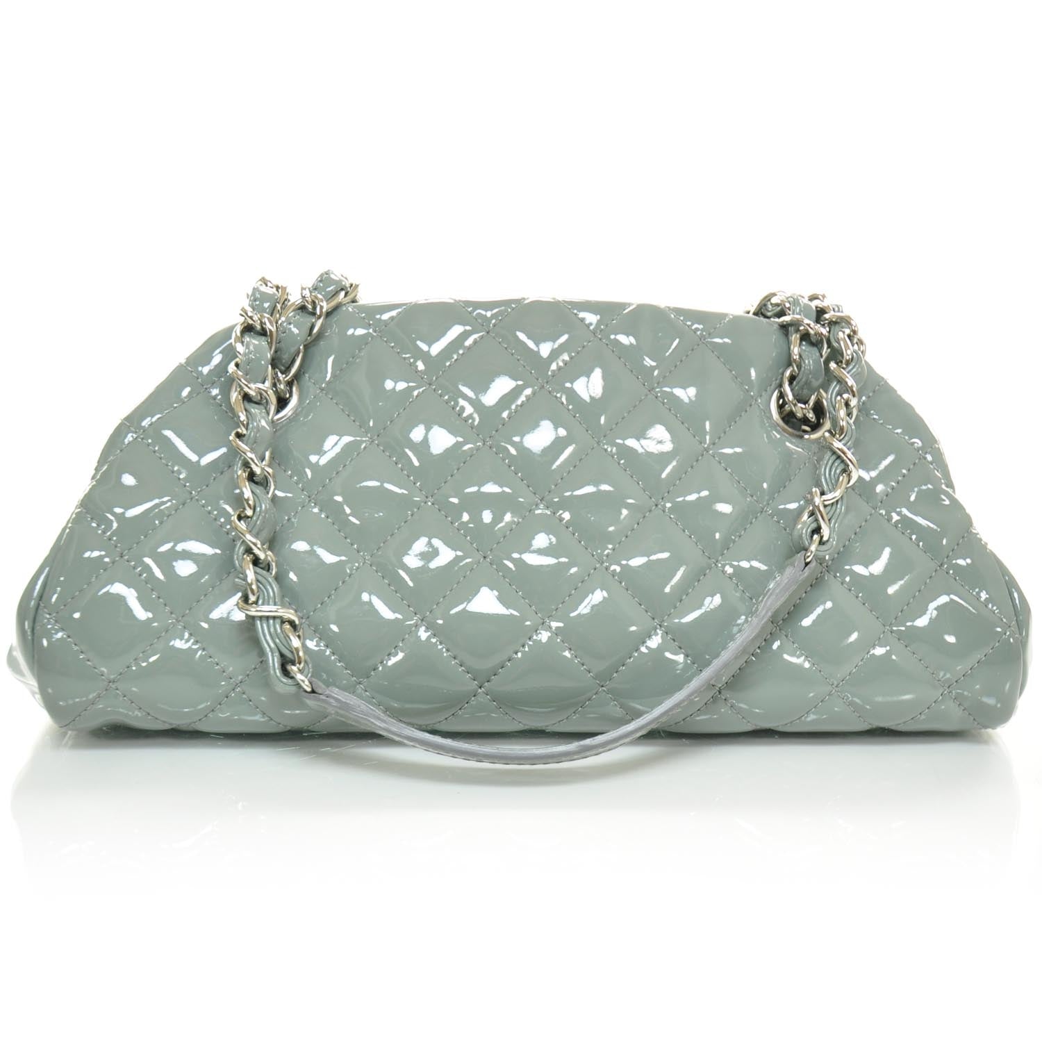Chanel Patent Quilted Small Just Mademoiselle Gray 3 of 10