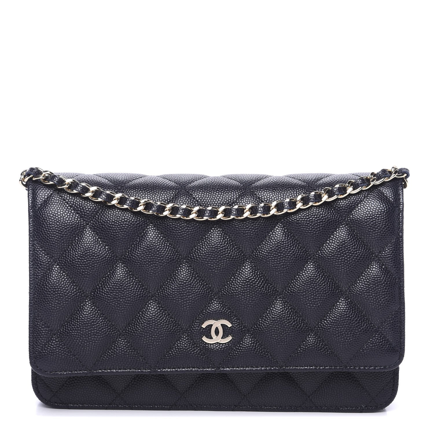 Chanel Caviar Quilted Wallet On Chain WOC Navy Blue 1 of 10