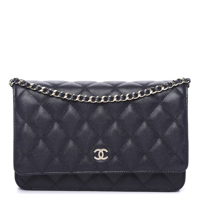 Chanel Caviar Quilted Wallet On Chain WOC Navy Blue 1 of 10