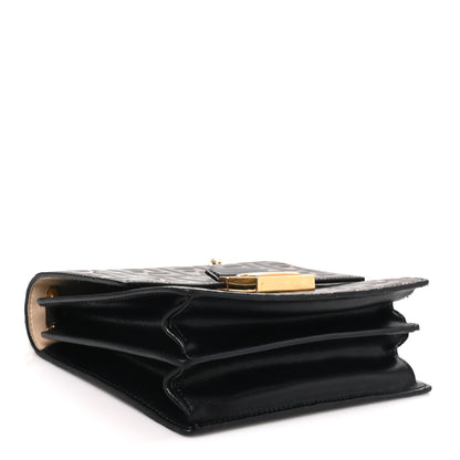 Fendi Vitello Liberty Bi-Color FF 1974 Embossed Small Kan U Shoulder Bag Maya Black 3 of 9