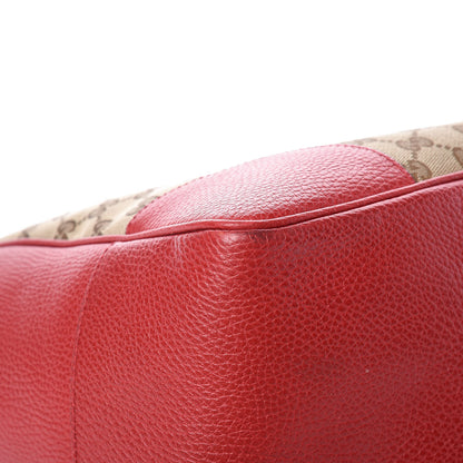 Gucci Monogram Bree Zippered Tote Beige Red 13 of 14