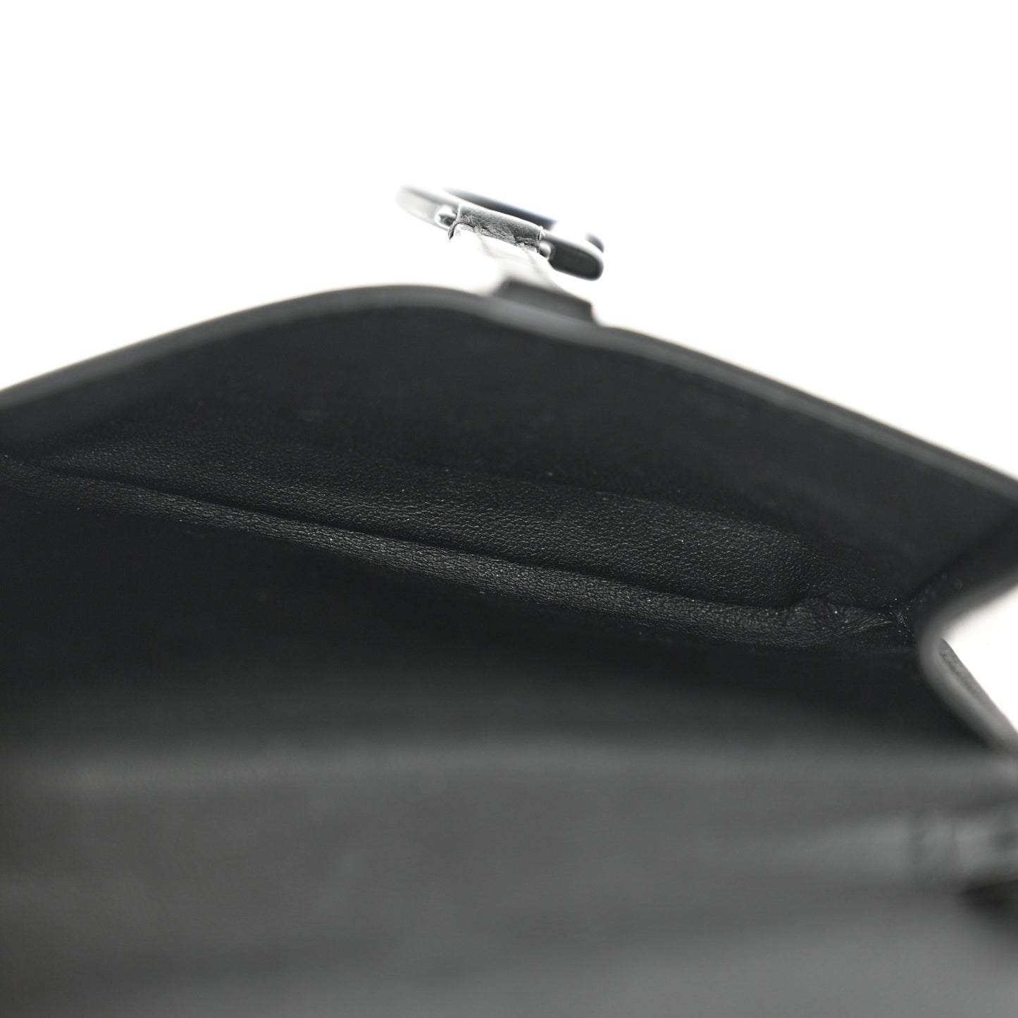 Ultra Matte Calfskin Nano Saddle Chain Pouch Black
