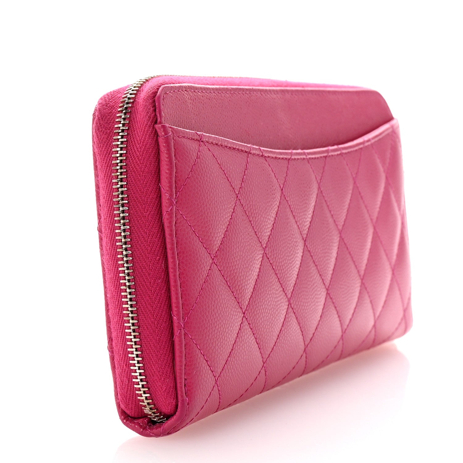 Chanel Caviar Quilted Large Gusset Zip Around Wallet Pink 3 of 8