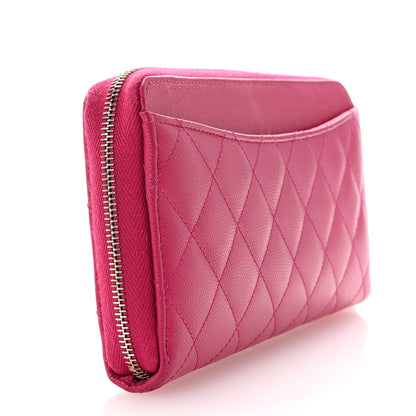 Chanel Caviar Quilted Large Gusset Zip Around Wallet Pink 3 of 8