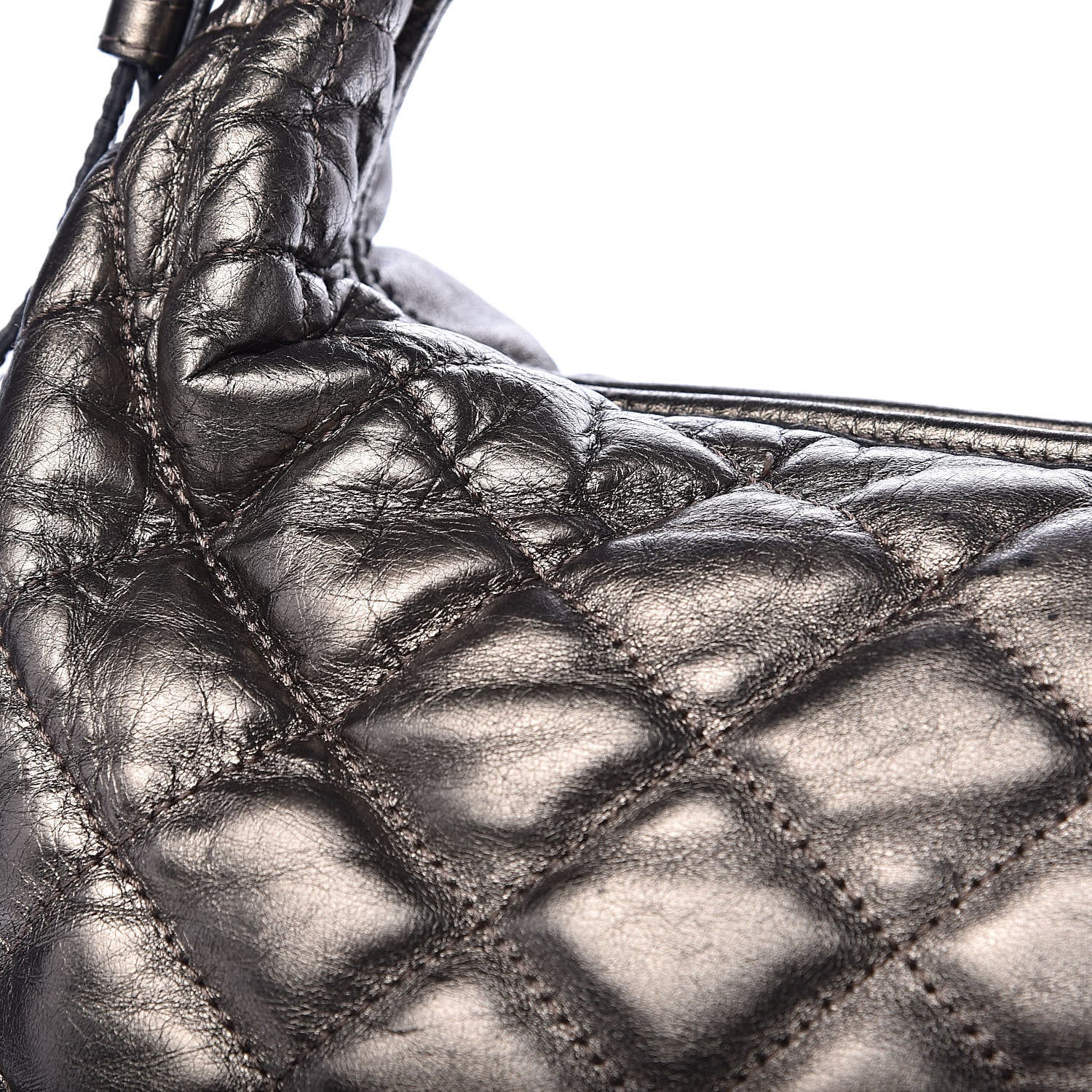 Burberry Metallic Calfskin Quilted Hoxton Hobo Nickel 12 of 16