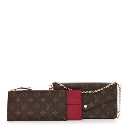 Louis Vuitton Monogram Pochette Felicie Chain Wallet Fuchsia 1 of 11
