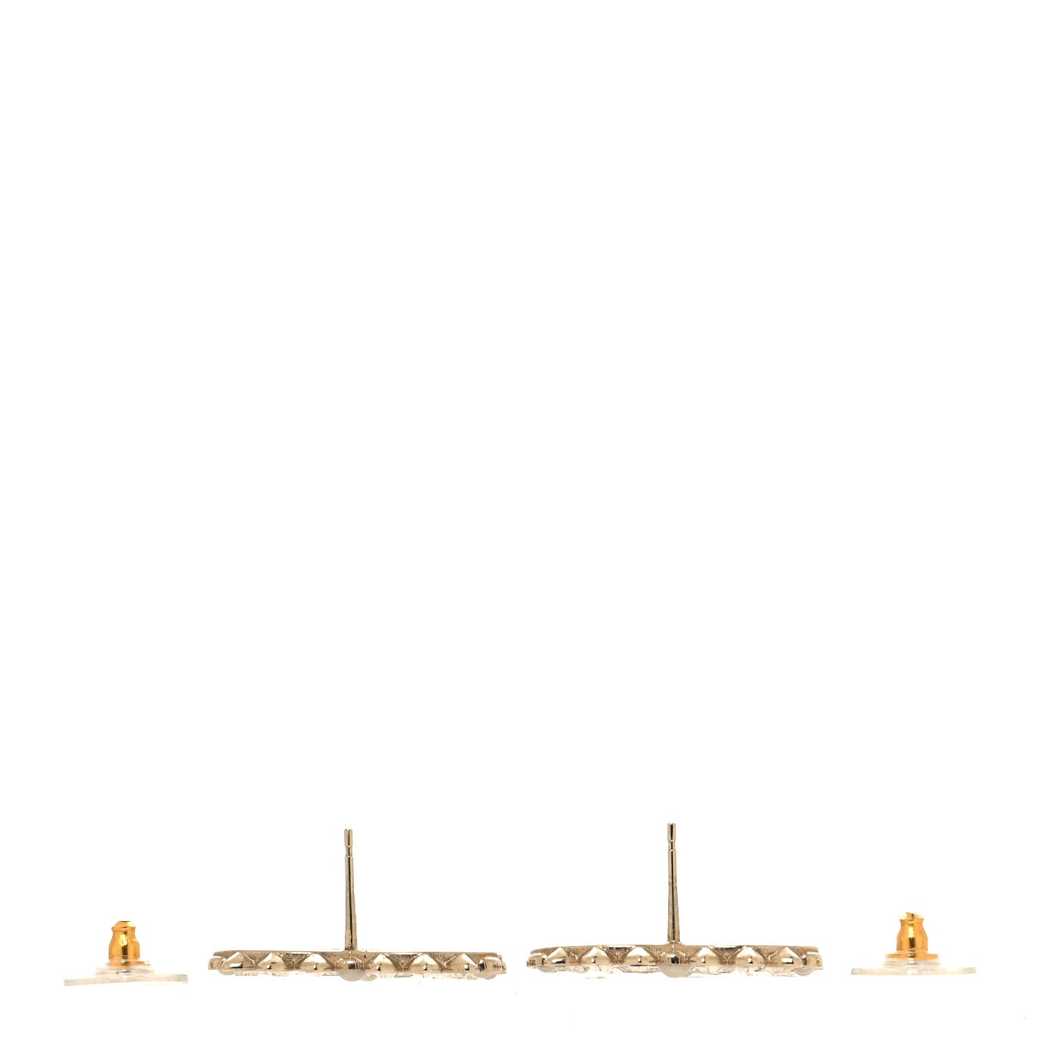 Chanel Pearl Marquise Crystal CC Earrings Gold White 3 of 5