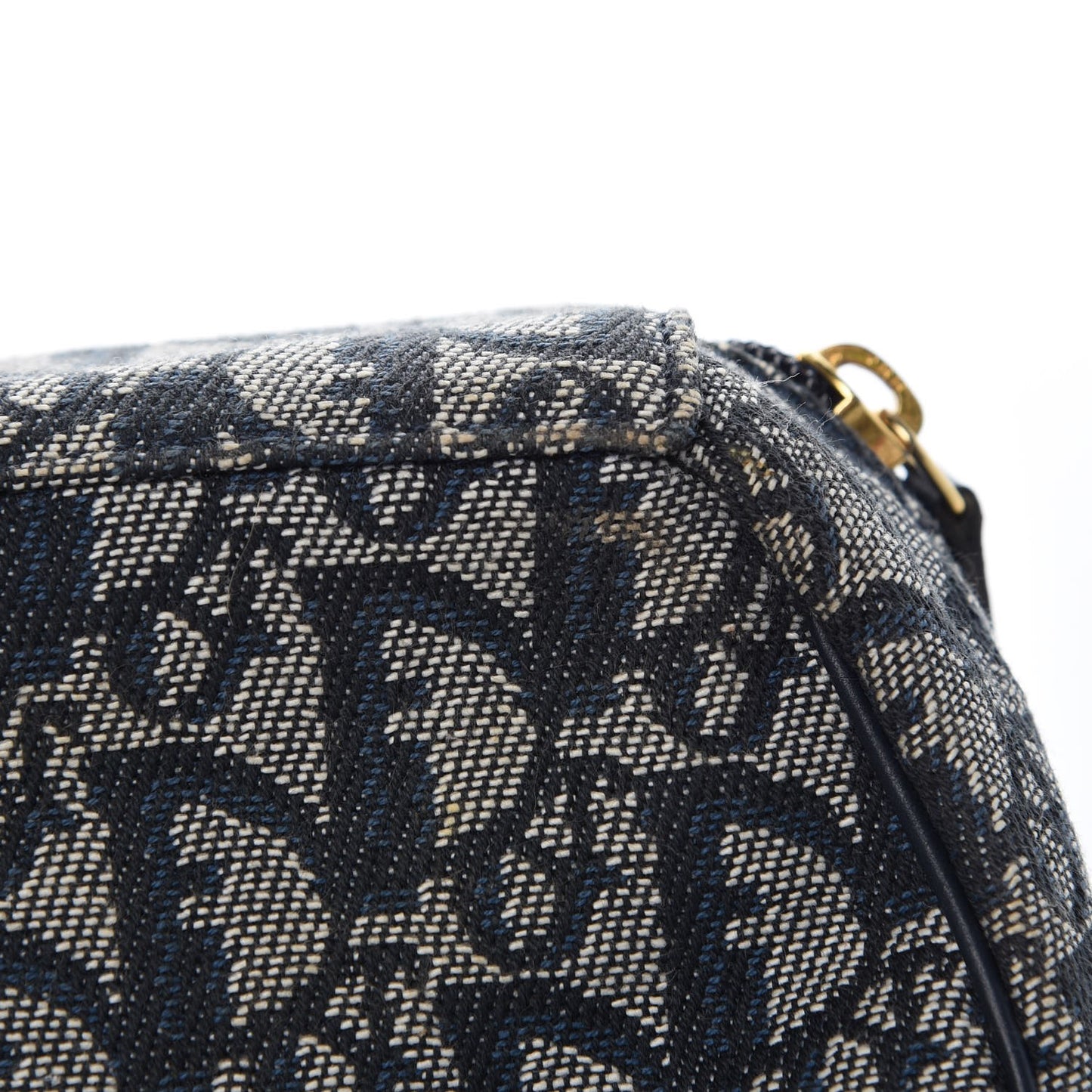 Monogram Mini Saddle Zip Pouch Navy Blue