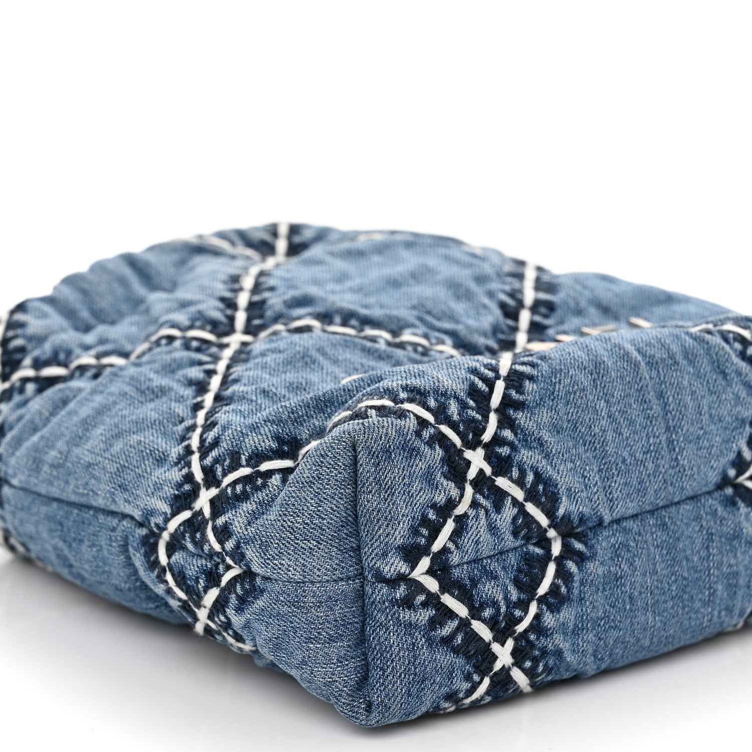 Chanel Denim Stitched Quilted Mini Chanel 22 Blue 9 of 10