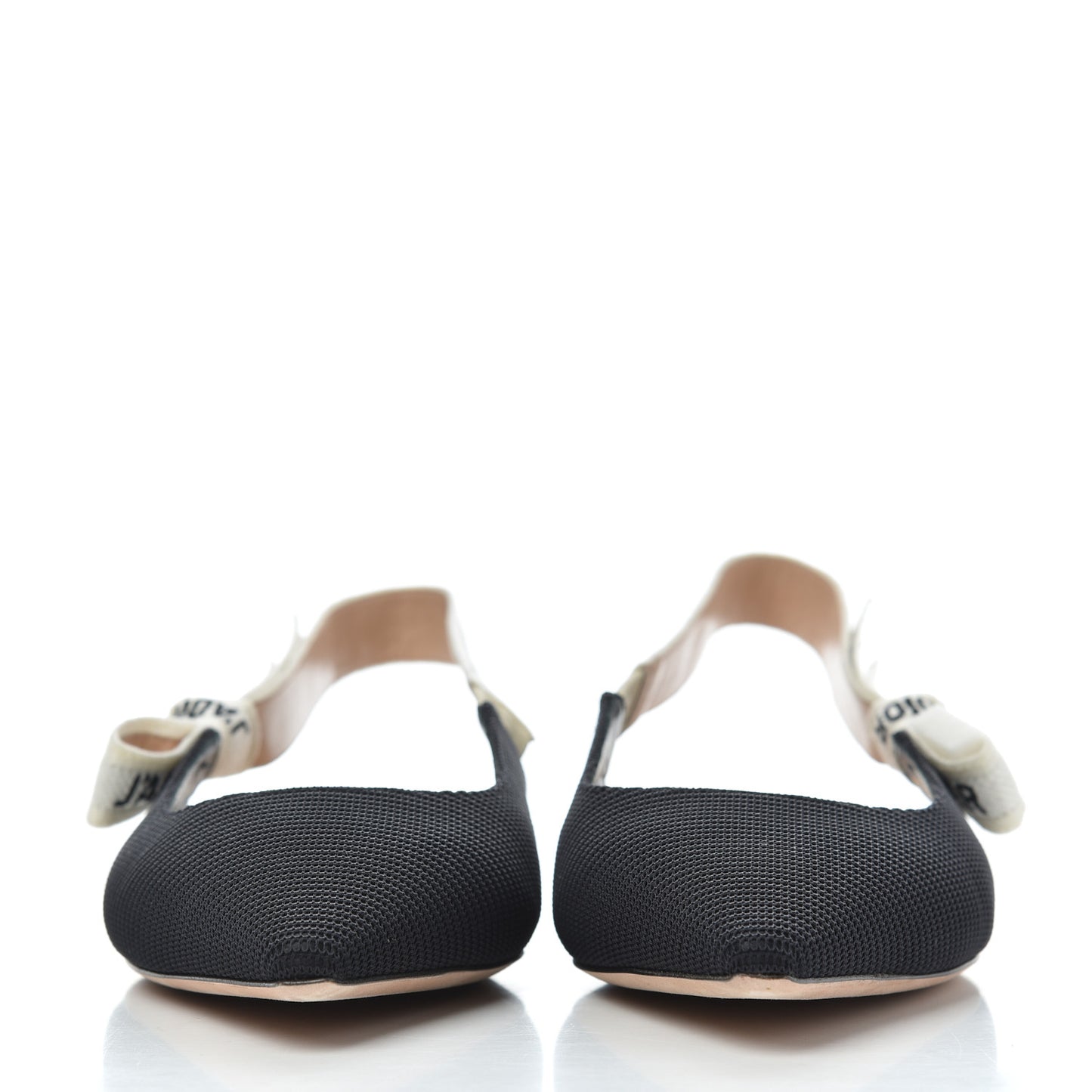 Technical Canvas Ribbon J'Adior Slingback Ballet Flats 39.5 Black
