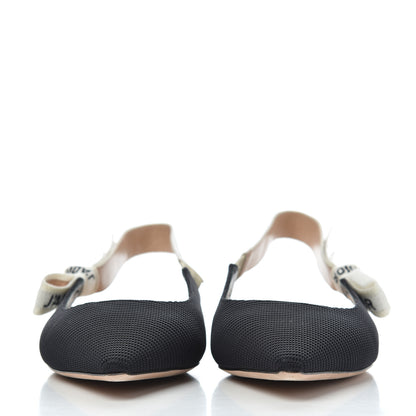 Christian Dior Technical Canvas Ribbon J'Adior Slingback Ballet Flats 39.5 Black 2 of 12