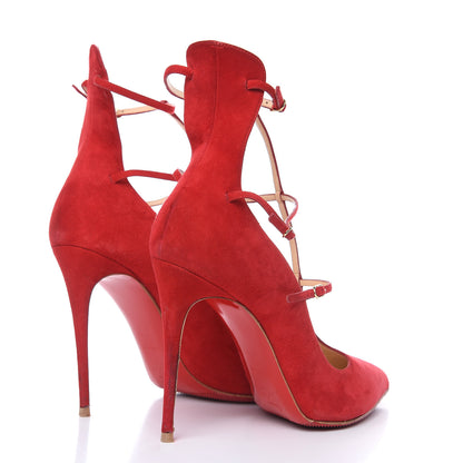 Christian Louboutin Suede Toerless Muse 100 Triple Strap Pumps 41.5 Oeillet 4 of 12