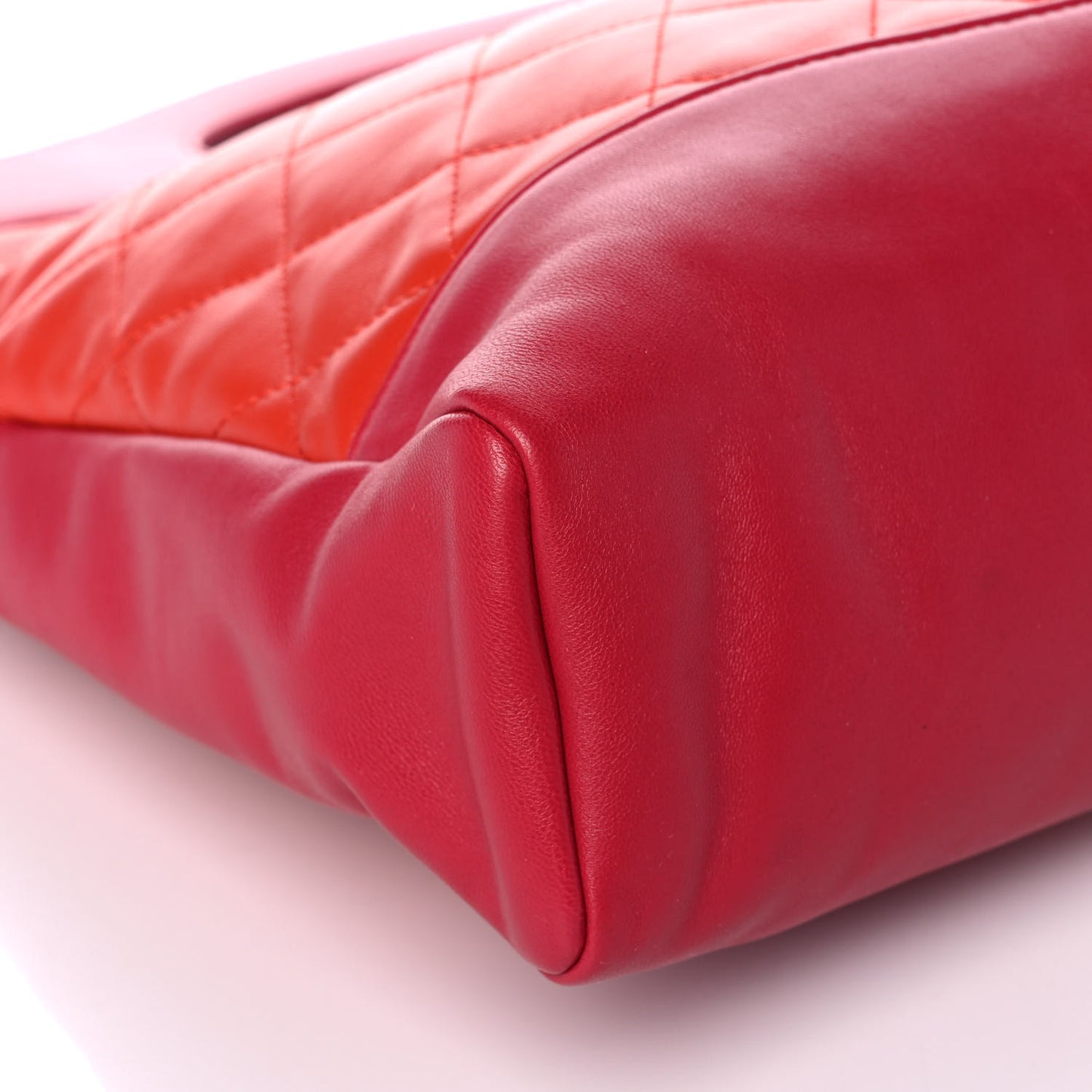 Aged Calfskin Quilted Large 31 Shopping Bag Coral Red
