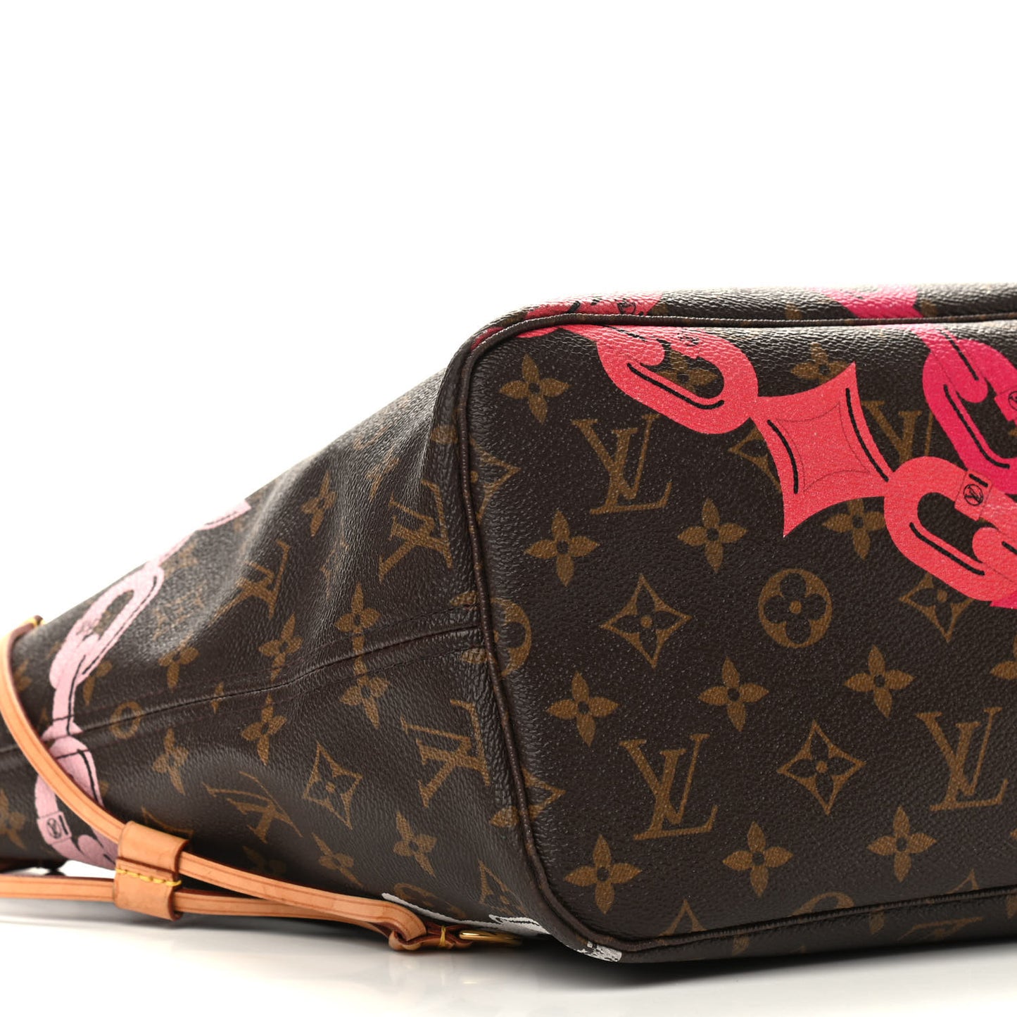 Monogram Bay Neverfull MM Rose Ballerine Poppy