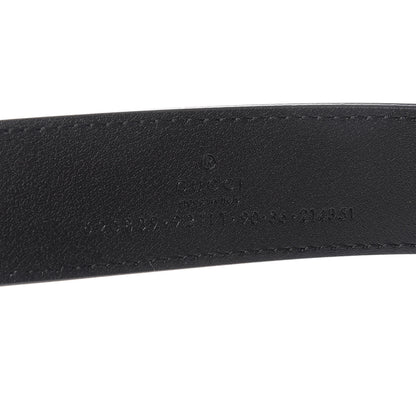 Gucci GG Supreme Monogram Matte Plutone Calfskin Double G 30mm Belt 90 36 Beige Ebony Black 4 of 5