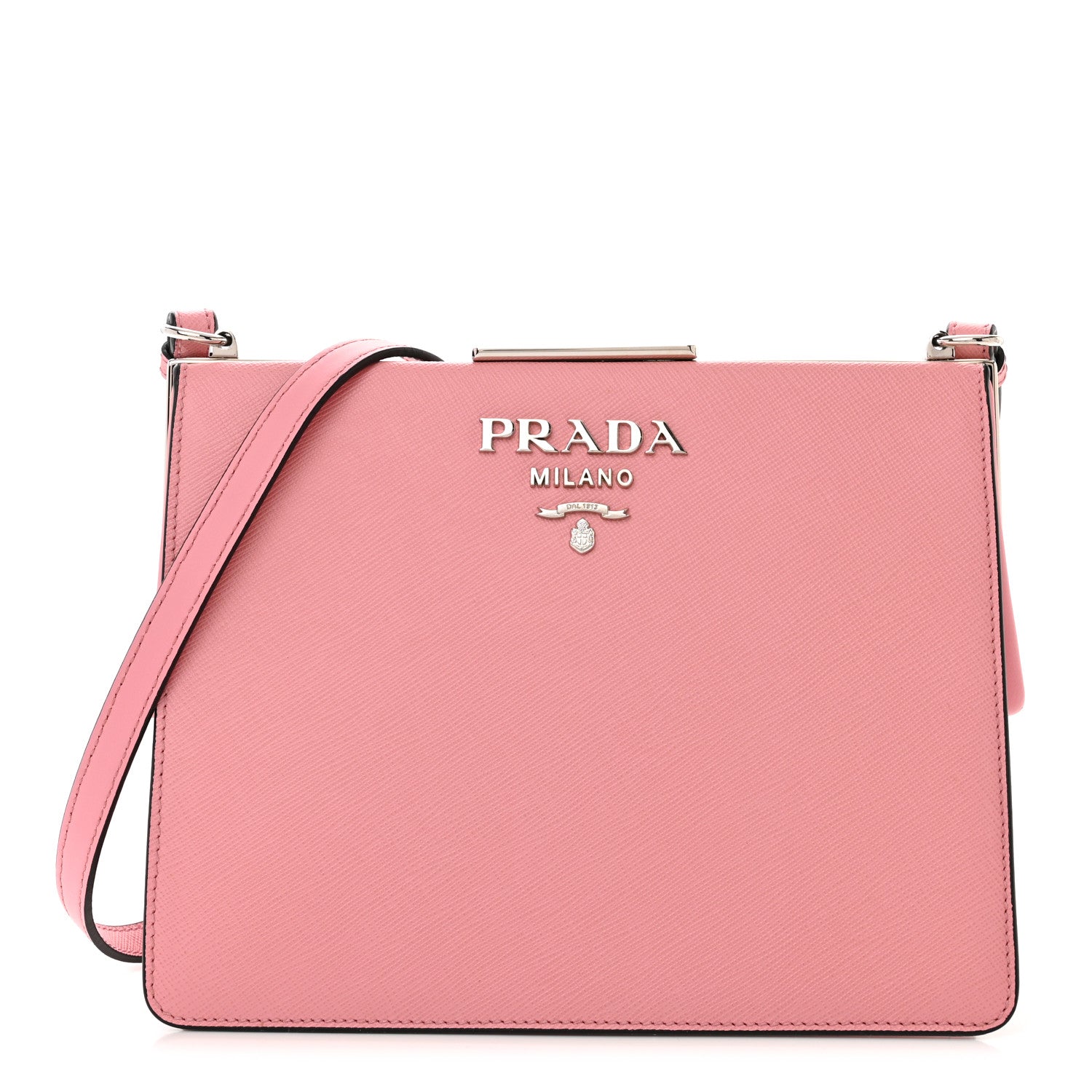 Prada Saffiano City Calf Light Frame Bag Pink 1 of 10