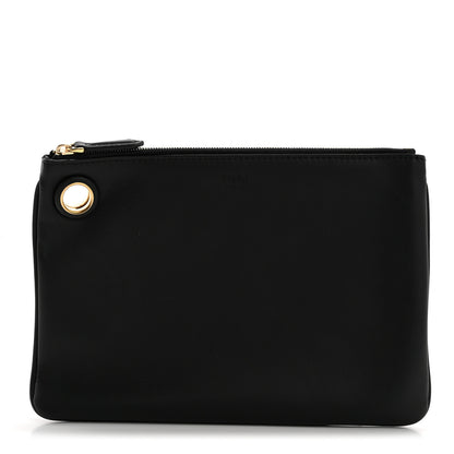 Fendi Vitello Century Snakeskin F is Fendi Tri-Color Triplette Pouch Set Powder Camelia Black 2 of 19