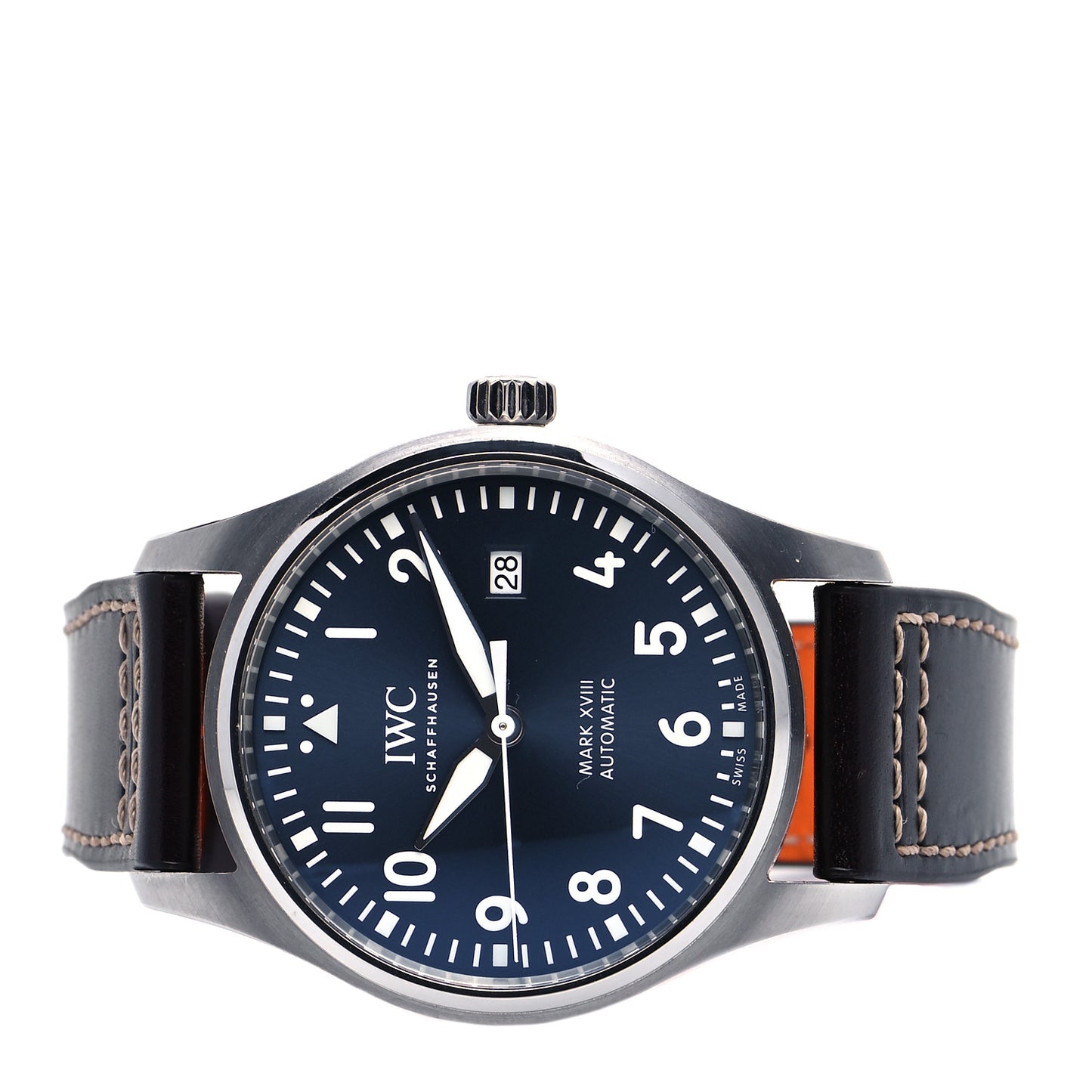 Stainless Steel Calfskin 40mm Pilot Mark XVIII Edition Le Petit Prince Automatic Watch Blue IW327010