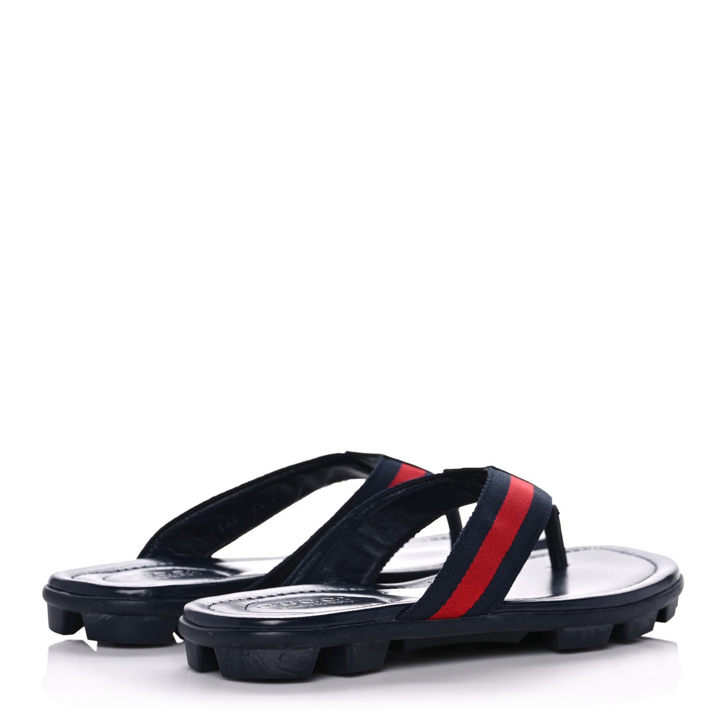 Nylon Calfskin Web Mens Cleat Sole Thong Sandals 5.5 Navy