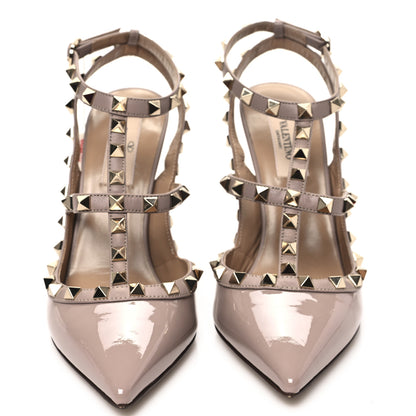Valentino Garavani Patent Rockstud Ankle Strap 100mm Pumps 38 Poudre 2 of 9