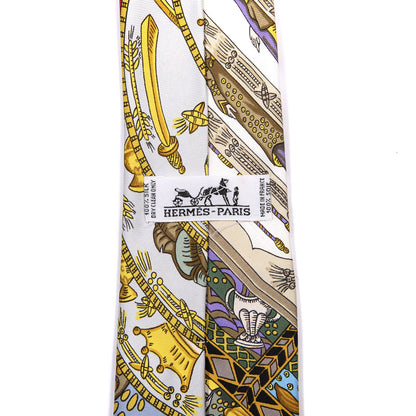 Hermes Silk Printed Mens Neck Tie Multicolor 4 of 4