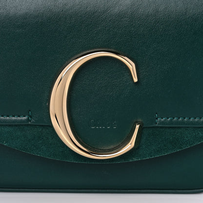 Chloe Shiny Calfskin Suede Mini C Double Carry Green 8 of 11