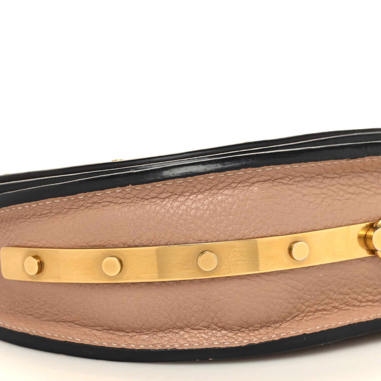 Calfskin Small Nile Bracelet Minaudiere Bag Biscotti Beige
