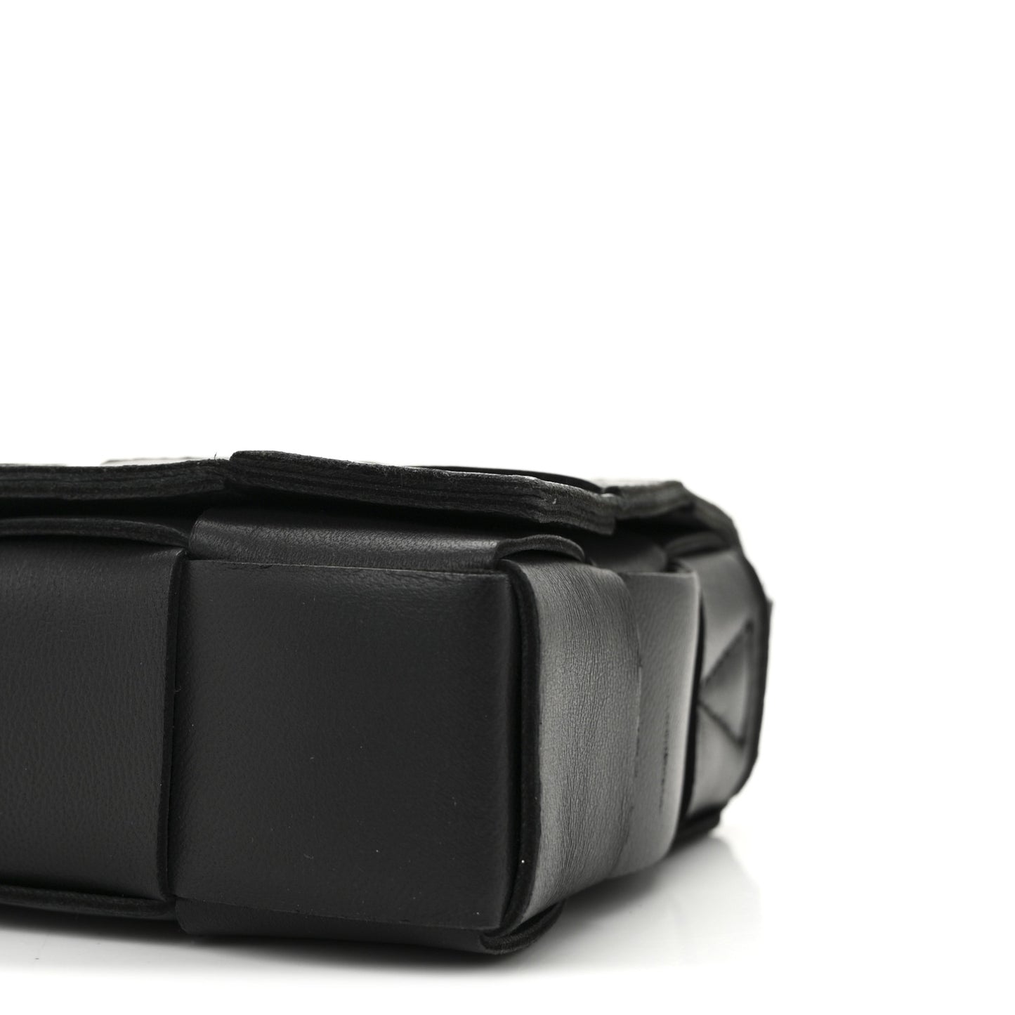 Lambskin Maxi Intreccio Small Cassette Crossbody Bag Black
