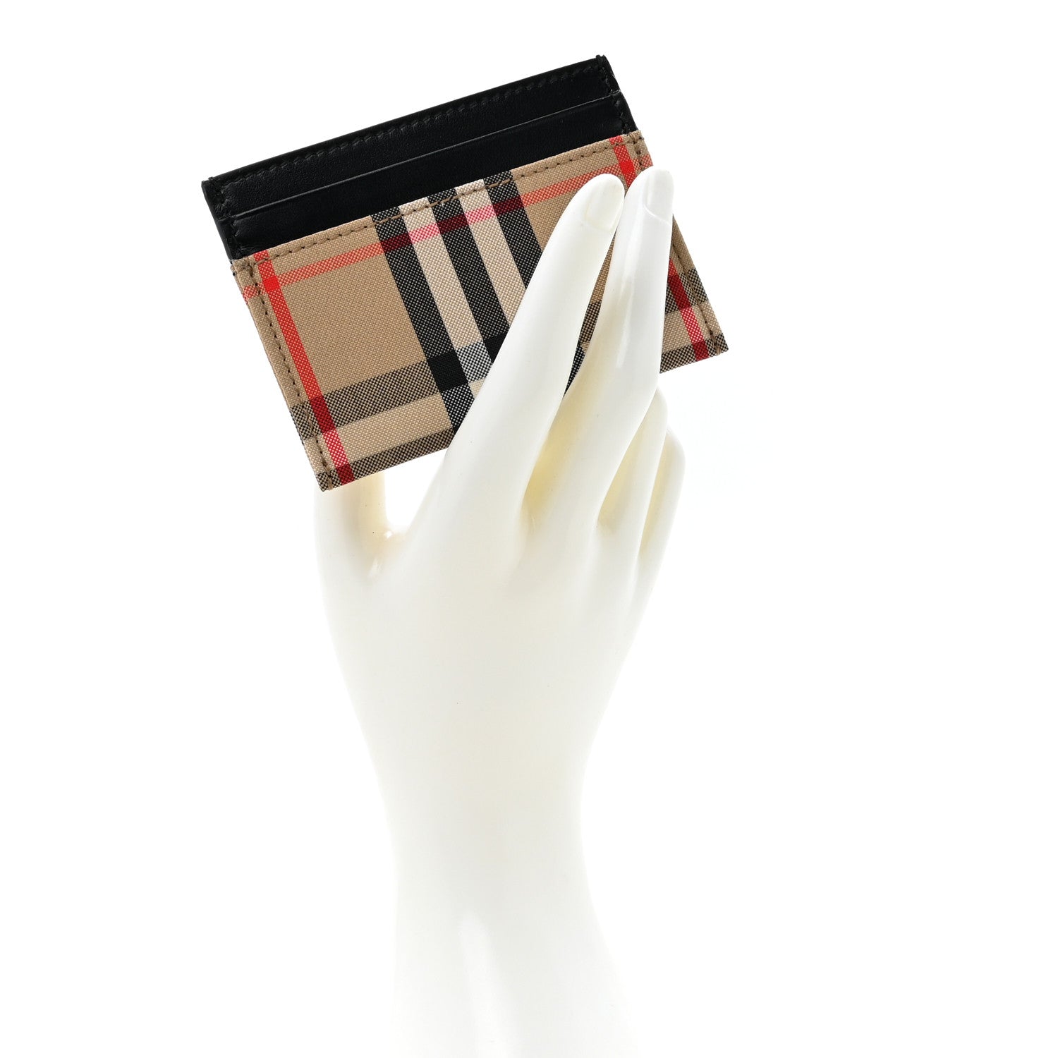 Burberry Vintage Check Calfskin Card Case Archive Beige Black 2 of 7