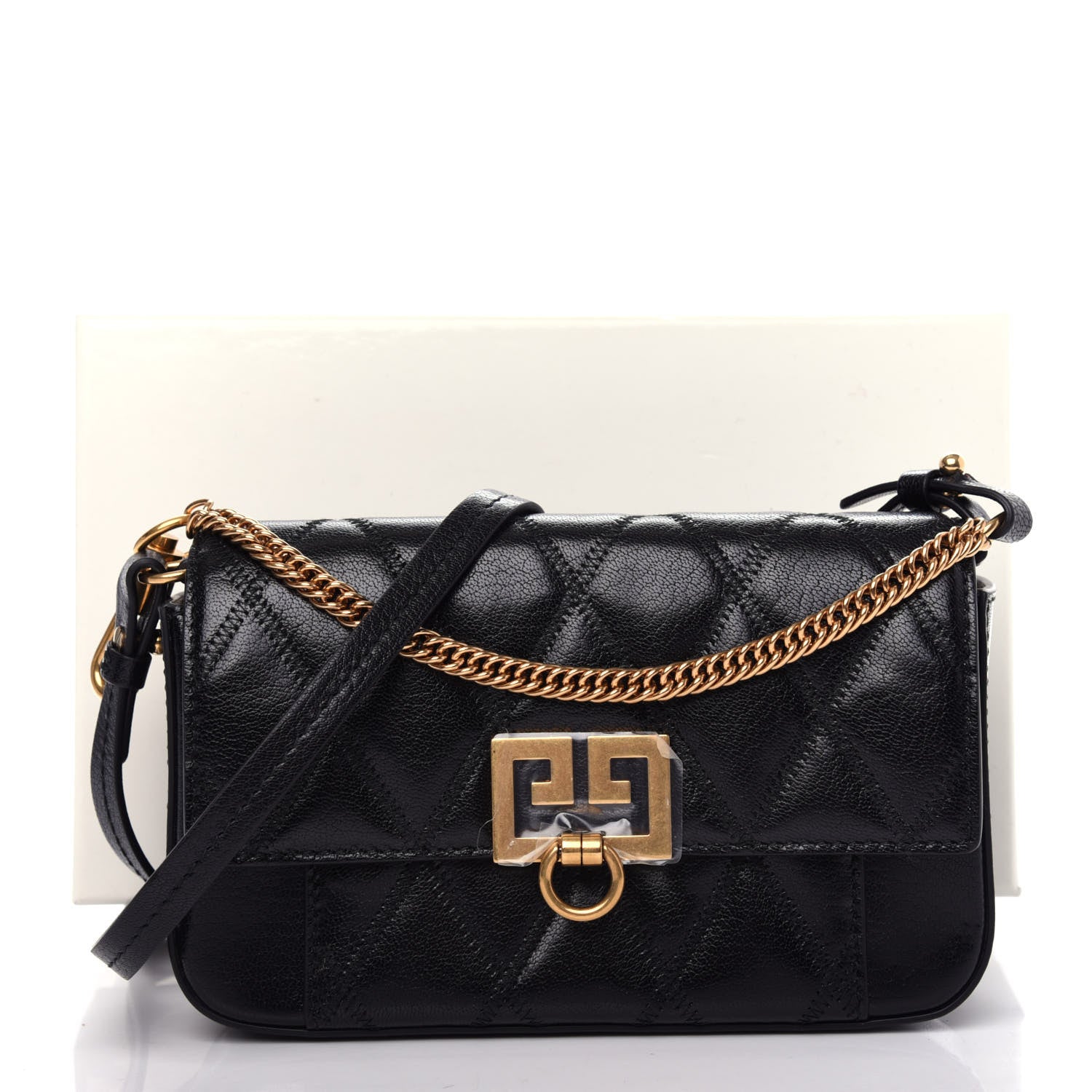 Givenchy Goatskin Quilted GV3 Mini Pocket Convertible Bag Black 10 of 10