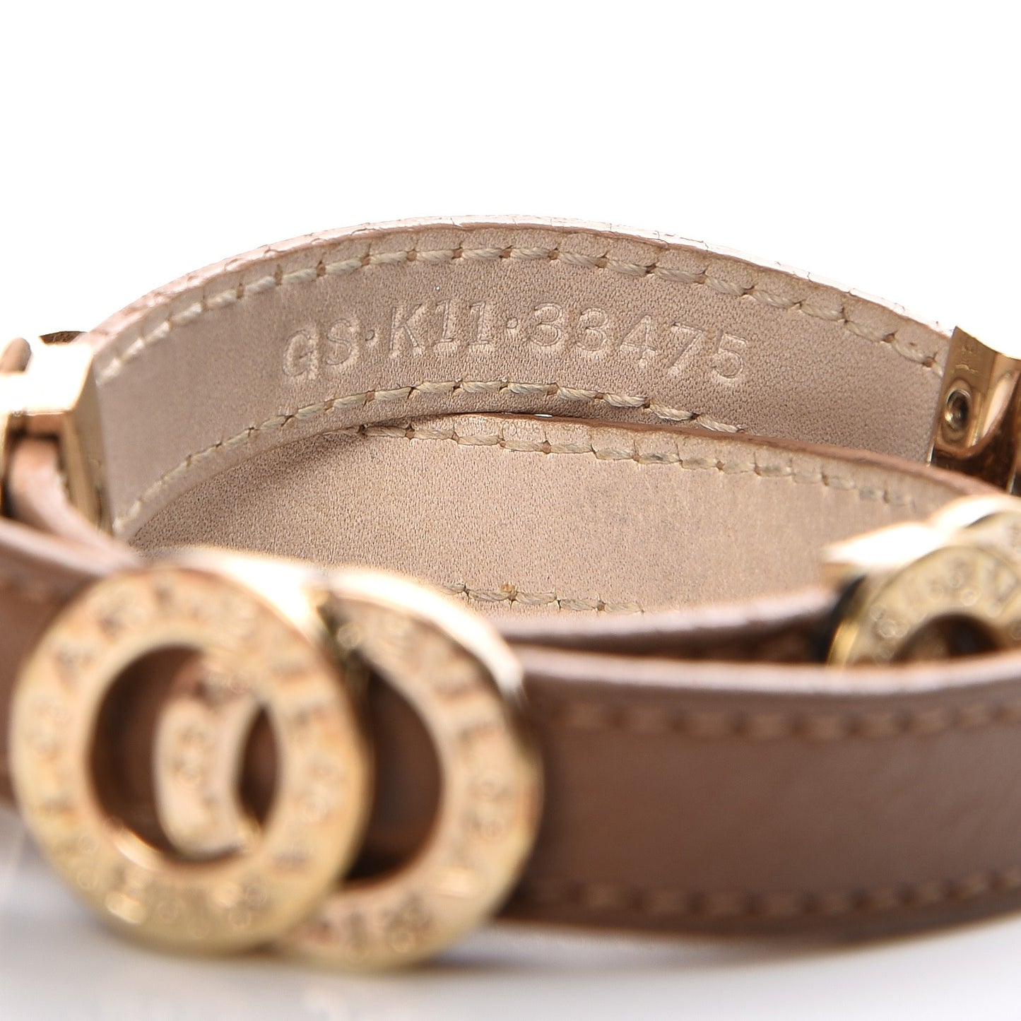 Calfskin Double Coiled Bracelet M Brown