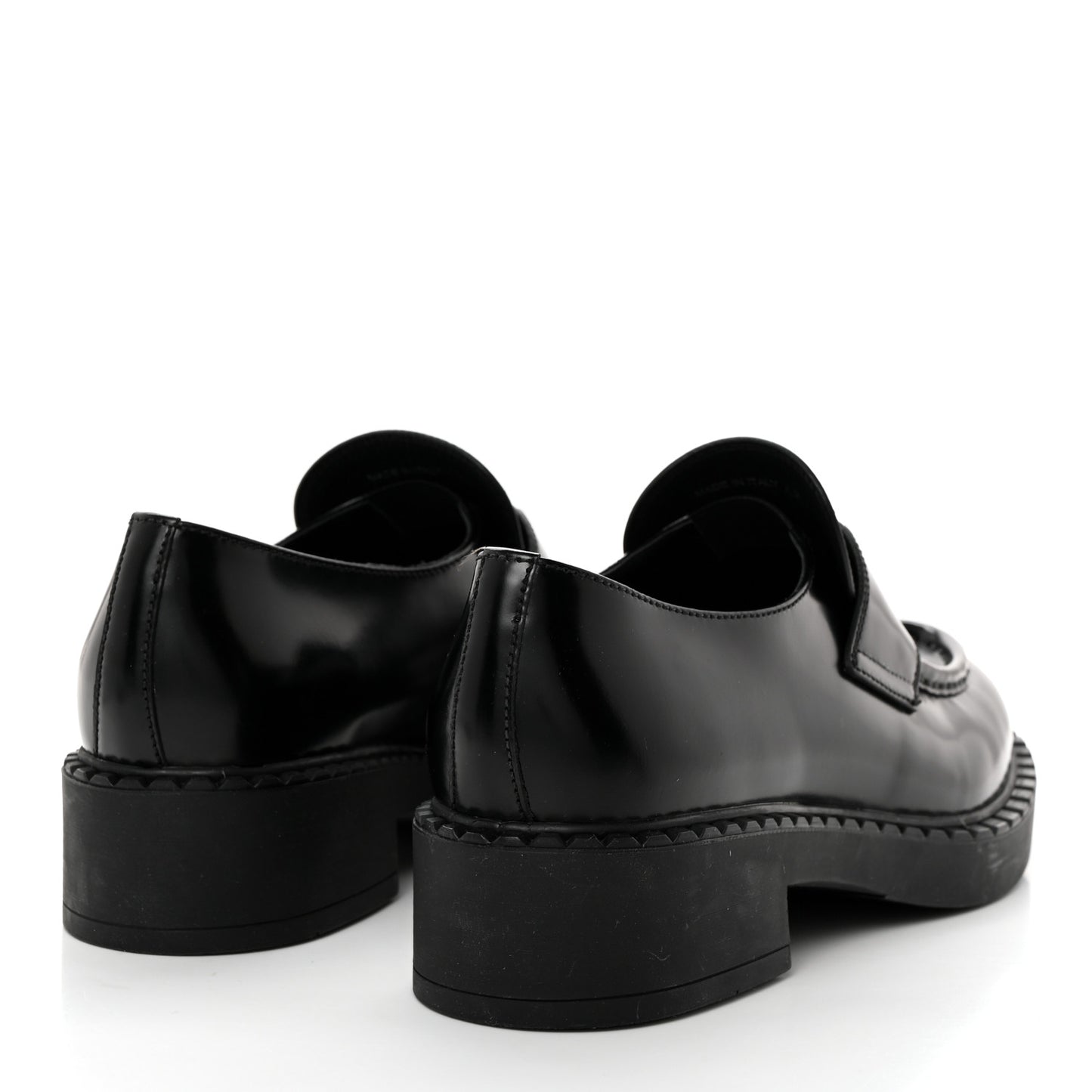 Spazzolato Metal Triangle Logo 50mm Loafers 40 Black