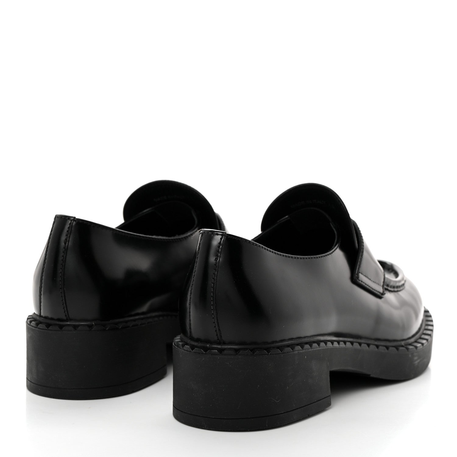Prada Spazzolato Metal Triangle Logo 50mm Loafers 40 Black 4 of 8
