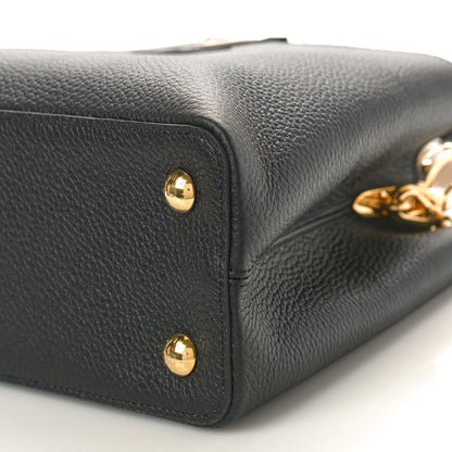 Louis Vuitton Taurillon Flower Chain Capucines MM Black Galet Gray Pearly Cream 9 of 10