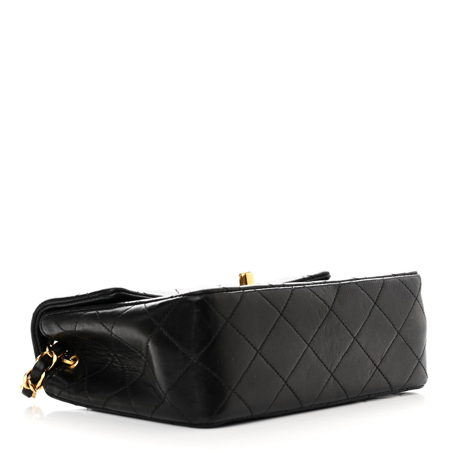 Lambskin Quilted Mini Square Flap Black