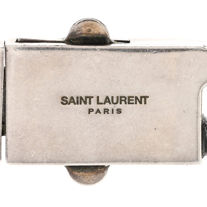 Saint Laurent Metal Curb Chain Necklace Oxidized Silver 5 of 5