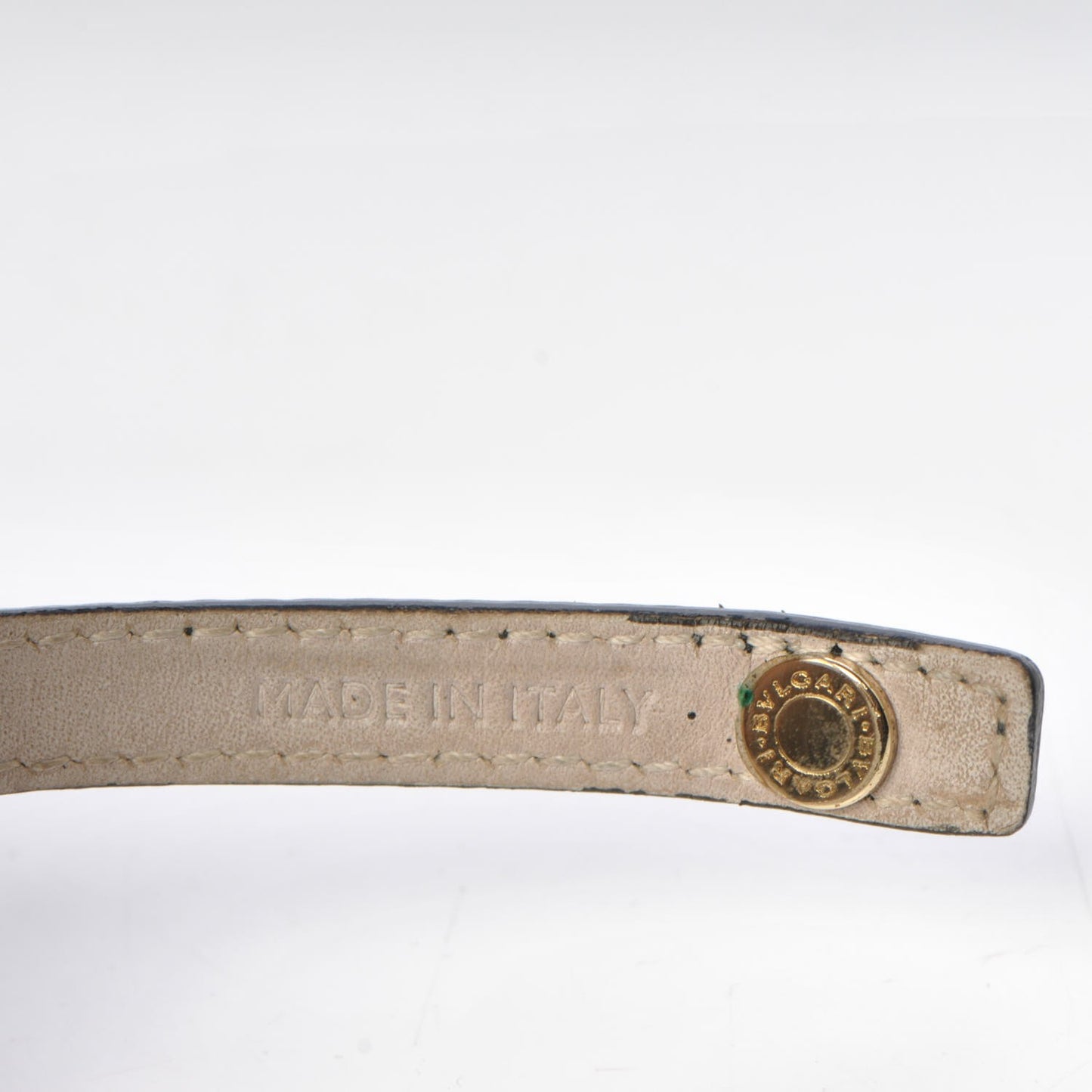 Calfskin Circular Panel Bracelet Black Gold Silver