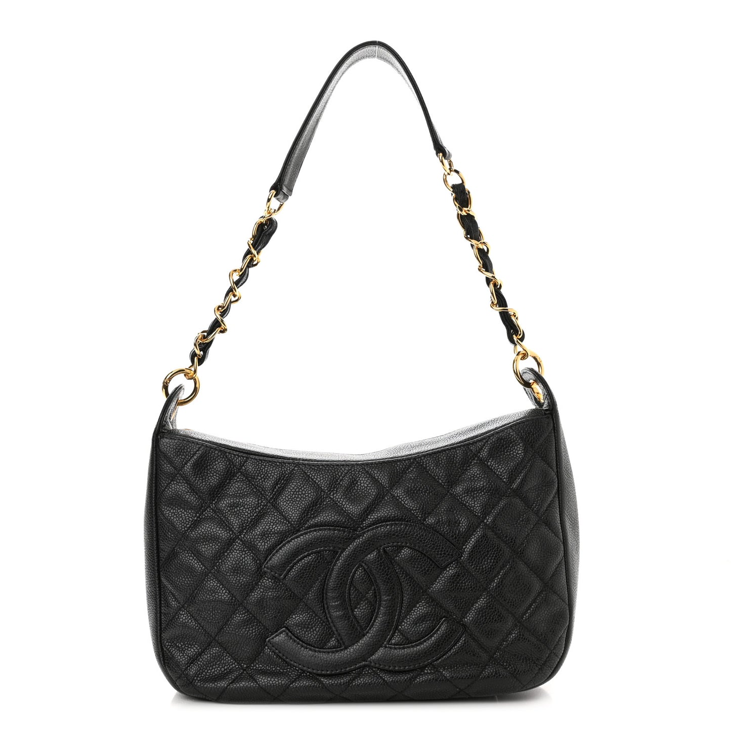 Caviar Quilted Timeless CC Shoulder Bag Black