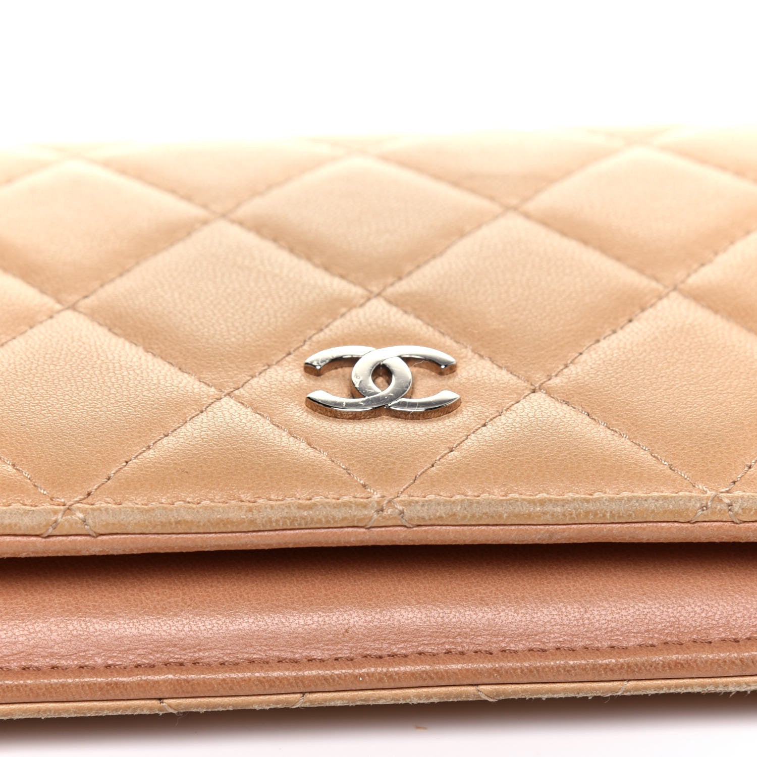 Chanel Lambskin Quilted Yen Wallet Beige 17 of 23