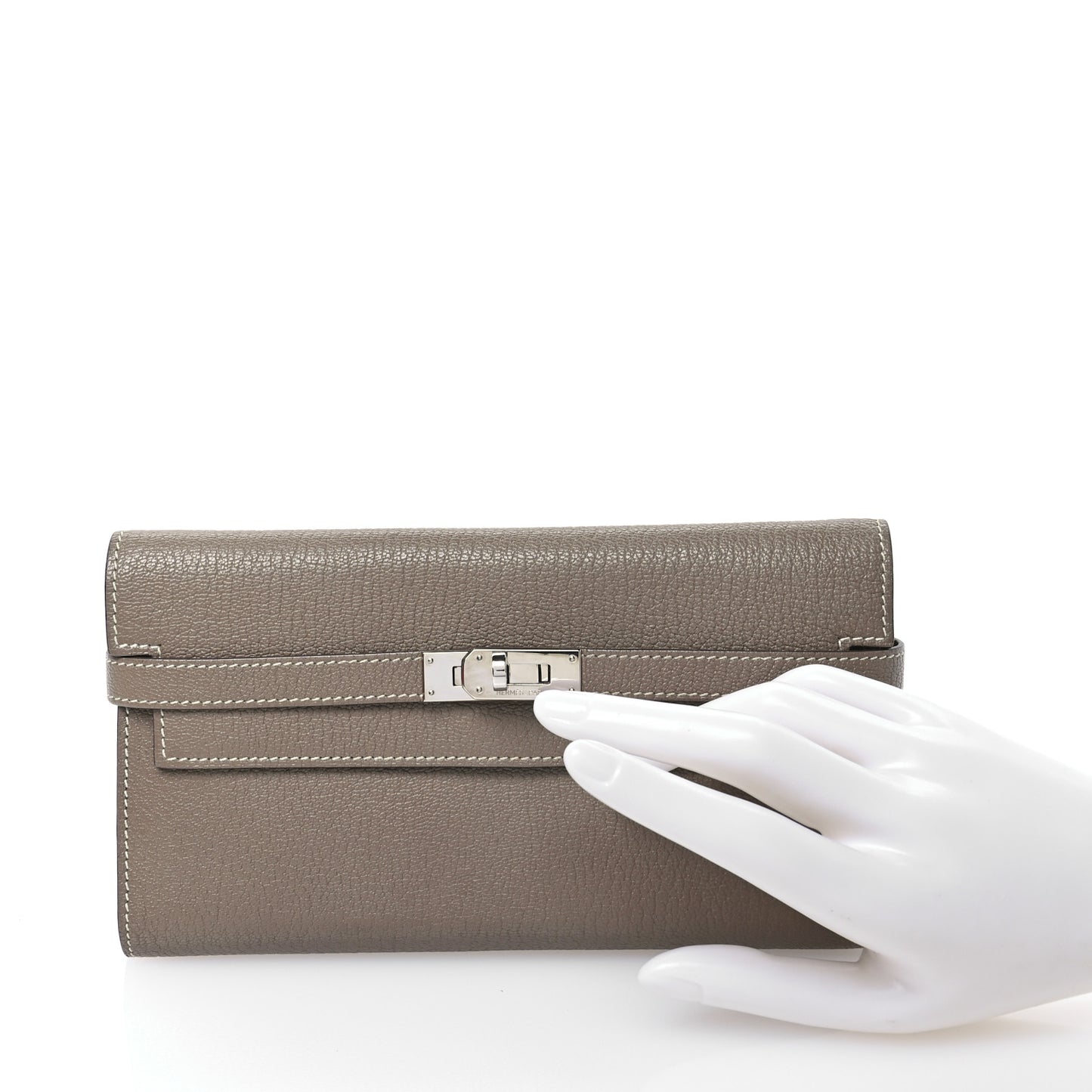 Chevre Mysore Kelly Longue Wallet Etoupe