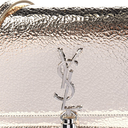 Saint Laurent Metallic Crackled Calfskin Kate Monogram Tassel Chain Wallet Gold 9 of 10