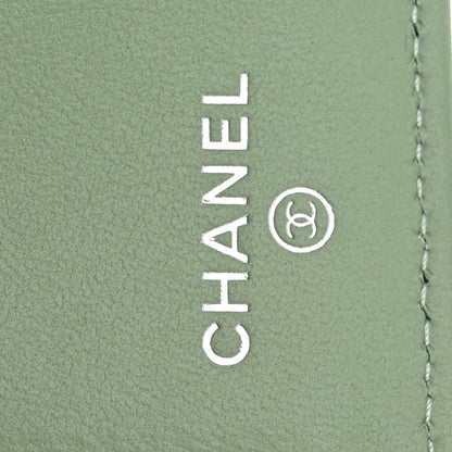 Chanel Caviar Quilted Crystal Star Wallet White Green 6 of 8