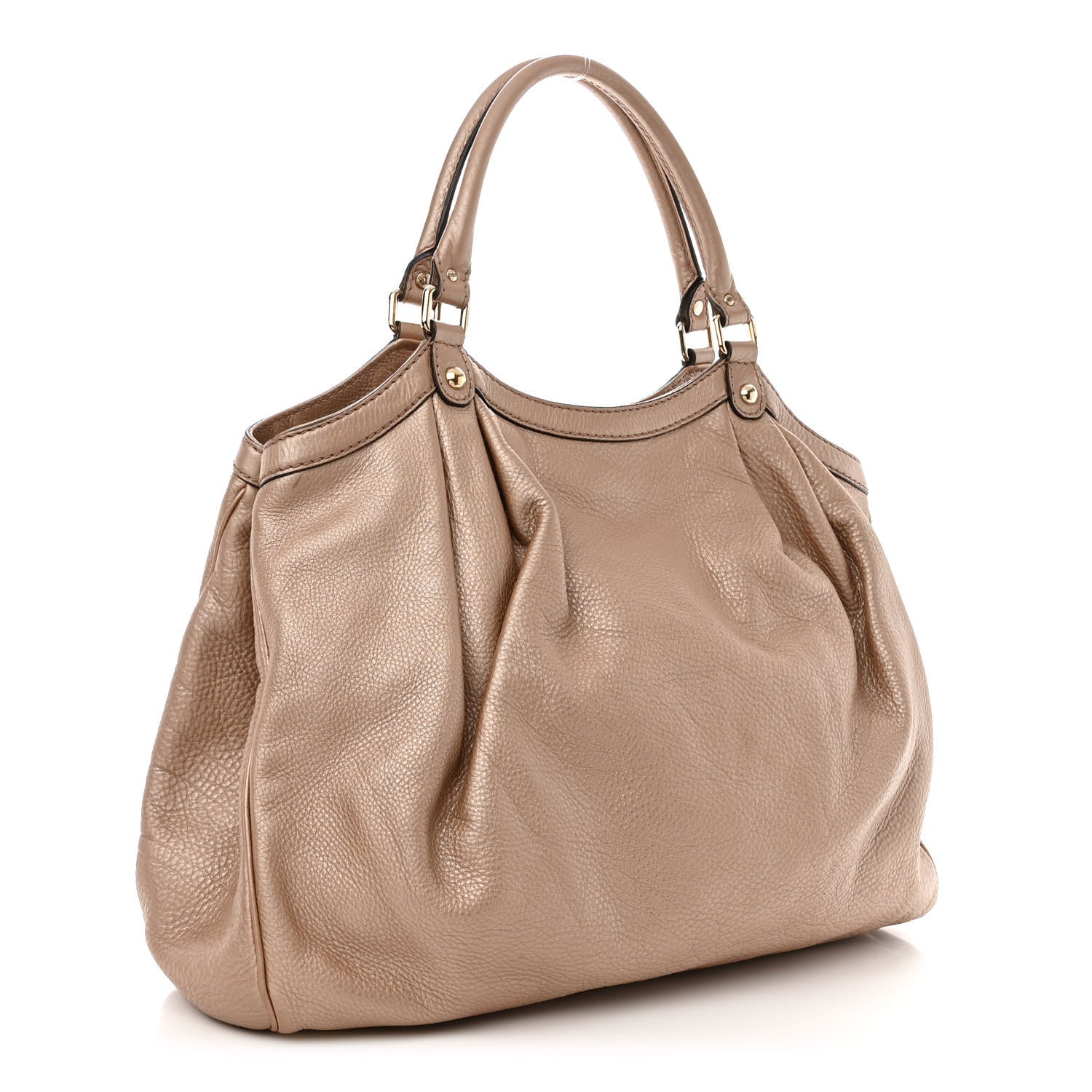 Gucci Metallic Cellarius Calfskin Large Sukey Tote Winter Rose 3 of 12