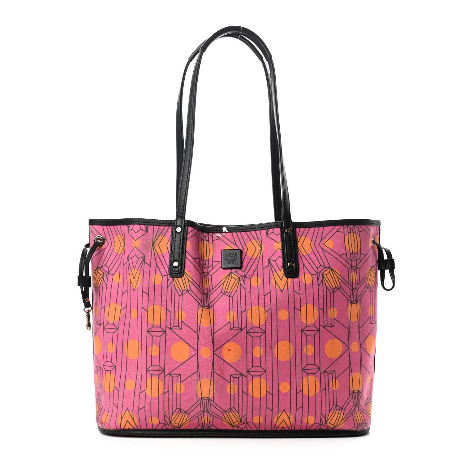 MCM Visetos Medium Project Reversible Shopper Tote Cognac 10 of 15