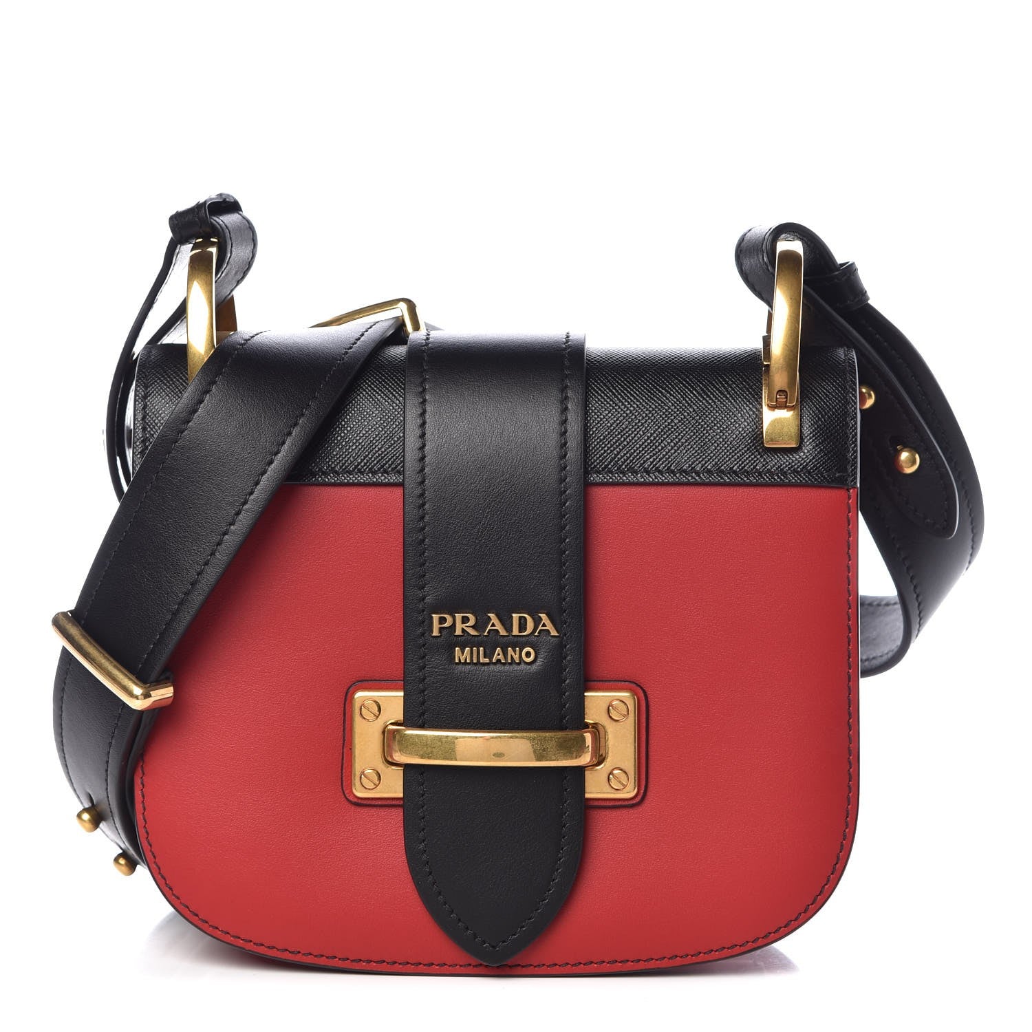Prada City Calf Saffiano Pionniere Bag Fuoco Black 1 of 6
