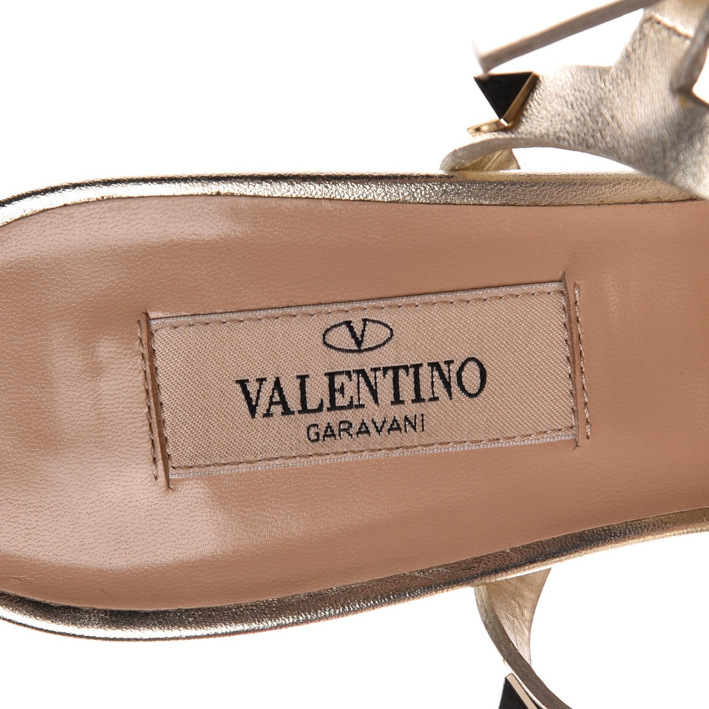 Metallic Nappa Rockstud 90mm City Sandals 38.5 Skin