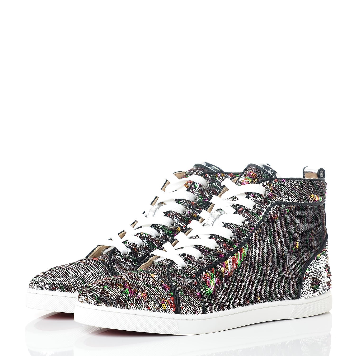 Christian Louboutin Womens Metallic Sequin Bip Bip Orlato Flat Sneakers 40 Multicolor 3 of 10